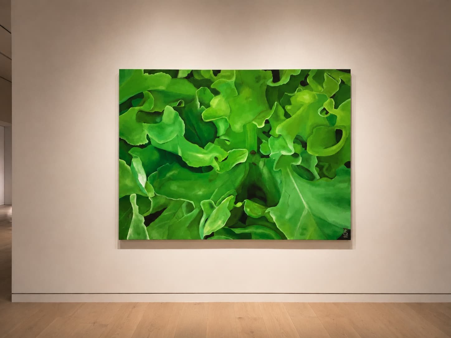 Painting of green leaves by Klaus Döffinger