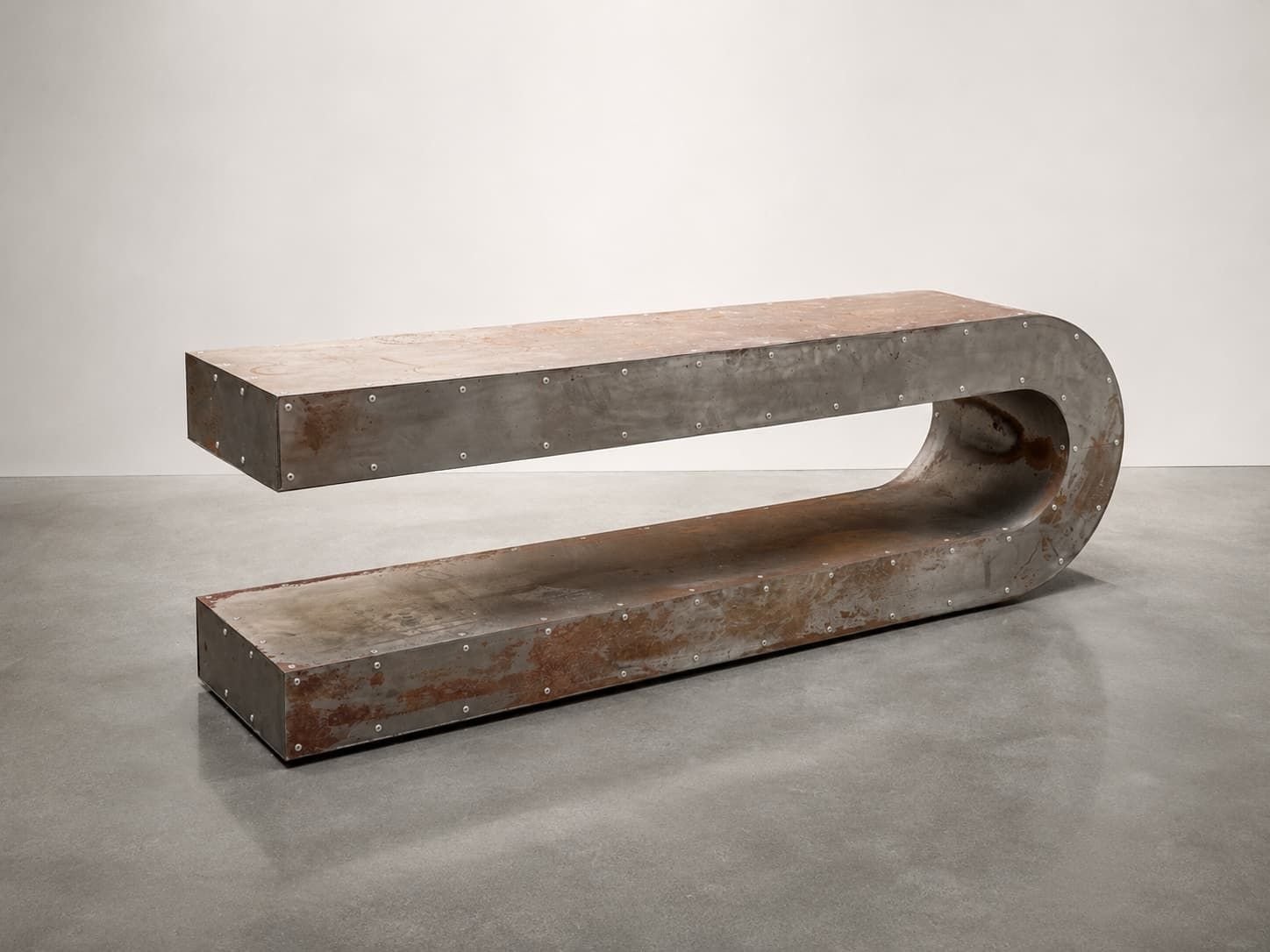 Coffee table in welded sheet steel
